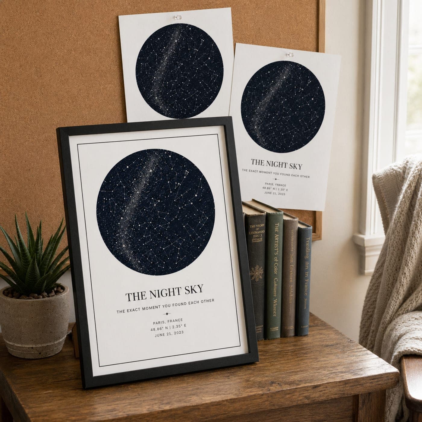 Stars In Hands custom star map — classic minimal