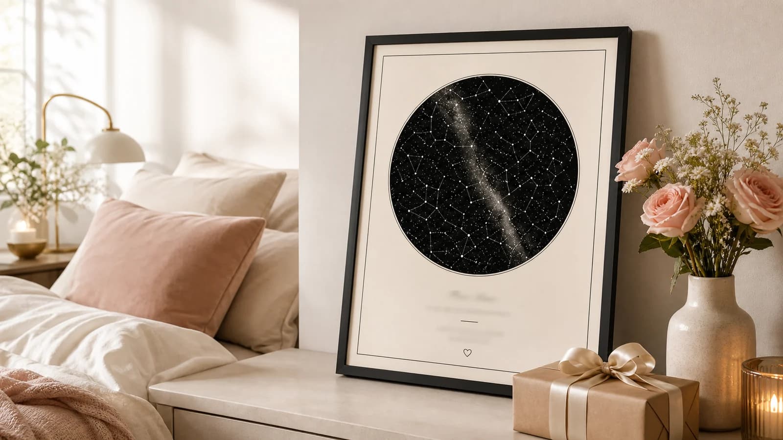 Mapa estelar personalizado como regalo de aniversario para ella