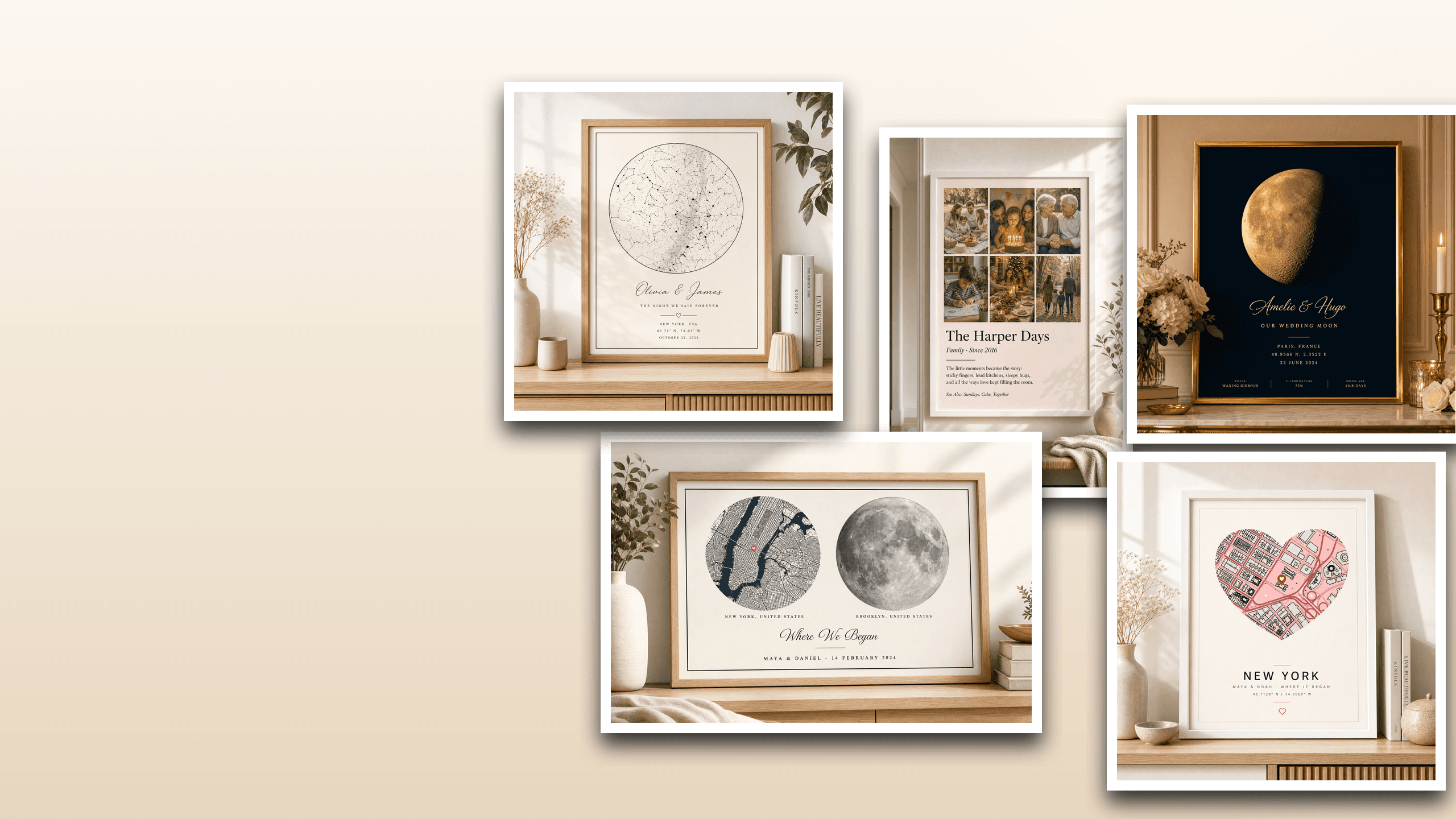 Personalized map and memory poster gifts for Belgique